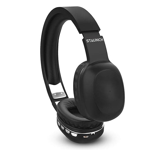 Staunch Rock 100 Over The Ear Bluetooth Wireless Headphone with Deep Bass Sound (Black Silver) Over-Ear
