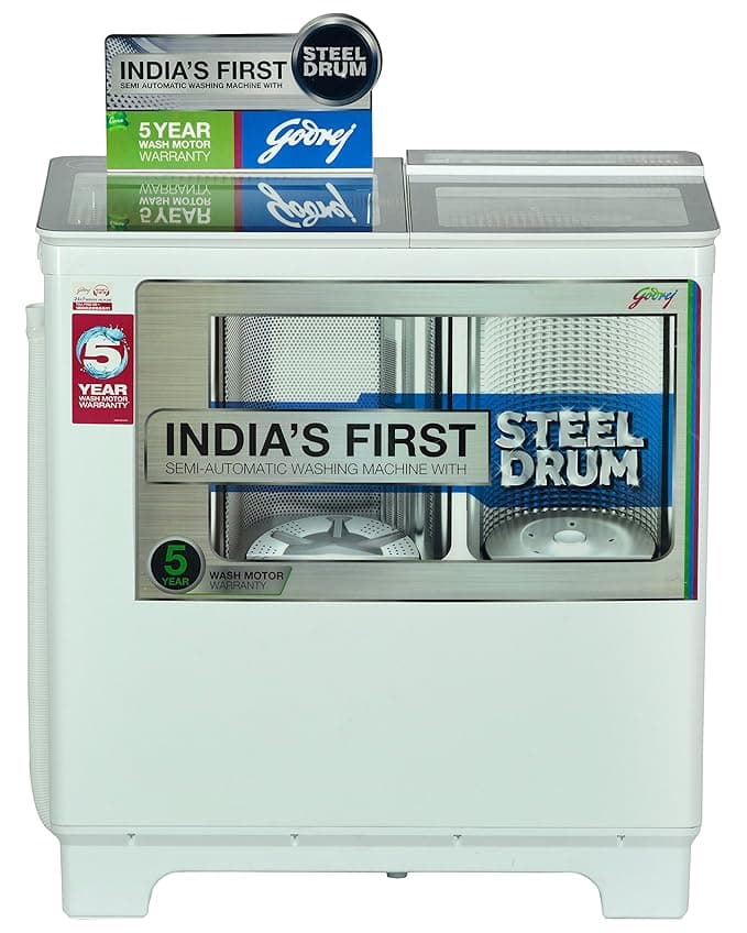 Godrej WS 800 PDS Semi-automatic Top-loading Washing Machine (8 Kg, Lilac Sprinkle) Washing Machines & Dryers