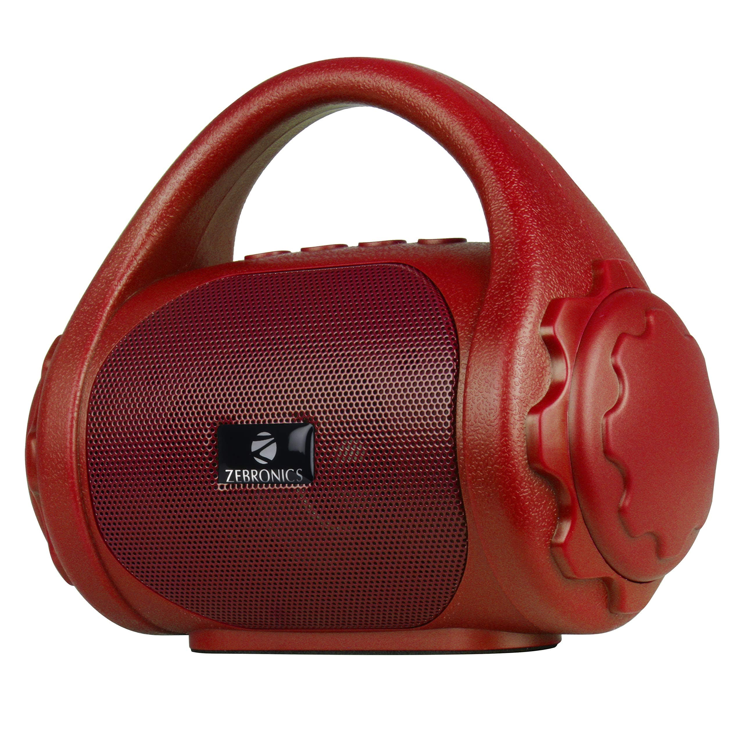 Zebronics ZEB-COUNTY 3 W Wireless Bluetooth Portable Speaker With Supporting Carry Handle, USB, SD Card, AUX, FM & Call Function (Red)