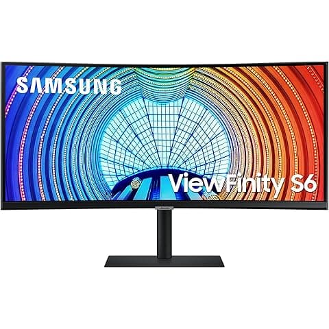 SAMSUNG Viewfinity S65UA Series 34-Inch Ultrawide QHD Curved Monitor, 100Hz, USB-C, HDR10 (1 Billion Colors), Height Adjustable Stand, TUV-certified Intelligent Eye Care (LS34A654UBNXGO),Black