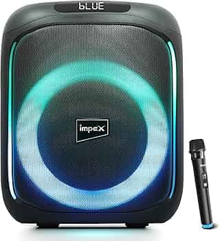 Impex Party Speaker G-Bang G500 Portable Speaker with Wireless Mic, Remote and LED Light Function, Supports AUX, Bluetooth, USB, TF, FM Radio, 1 Year ...