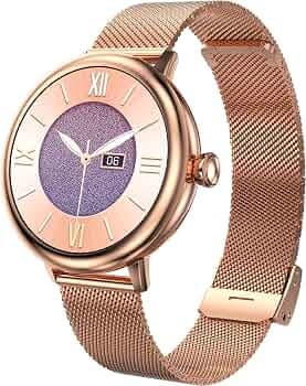 beatXP Eva 1.2" Super AMOLED Display, Bluetooth Calling Smart Watch for Women, Metal Body, 360 * 360px, Menstrual Tracker, 100+ Sports Modes, 24/7 Hea...