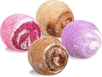 Home Boutique Aromatic Bath Bombs Rose Lavender Vanilla and Coffee (Pack of 4)