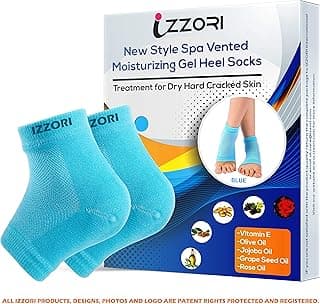 IZZORI Silicone Gel Heel Socks for Dry Hard Cracked Heel Repair Pad, Swelling & Pain Relief, Cushion Support, Foot Care, Ankle Protection, Plantar Fas