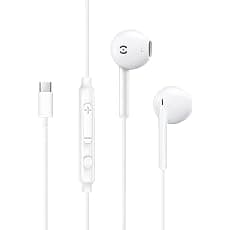 EasingUp Original Type-C Wired Earphones for iPhone 17/16/15 Series, Stereo Sound in-Ear Headphone with Mic, Volume Control,