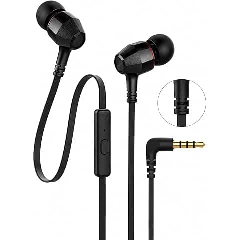 Original Wired 225 (3.5mm) Jack Earbuds with Dynamic Deep Bass, Crystal Clear Sound, Built-in Mic, Compatible with Redmi, Oppo, Vivo,Oneplus,(Black)