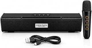 A2tek 16W Bluetooth Soundbar Speaker with Wireless Microphone, 2400mAh Rechargeable Battery, USB, AUX & TF Card Support