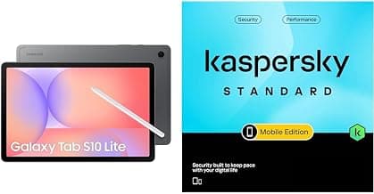 Samsung Galaxy Tab S10 Lite with AI, S Pen in-Box, 27.7 cm (10.9 inch) TFT LCD Display, 6 GB RAM, 128 GB Storage + Kaspers...