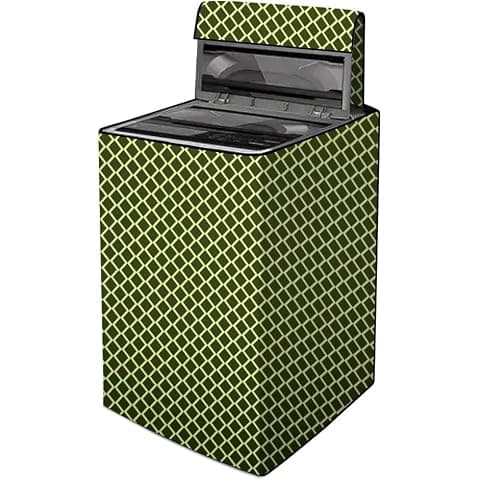 The Furnishing Tree Washing Machine Cover Check Military Compatible for Bosch 6.5 Kg Fully-Automatic Top Loading WOE654W0IN