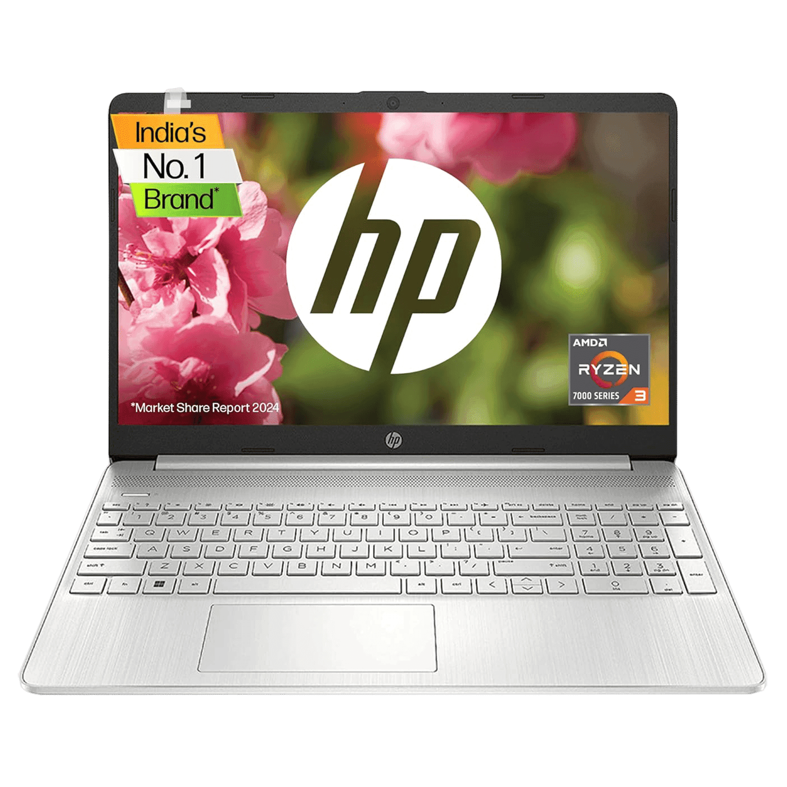 HP 15s-eq2143AU Ryzen 3 Windows 11 Laptop (8GB RAM, 512GB SSD, AMD Radeon Graphics, MS Office, 39.6cm, 50M62PA#ACJ, Natural Silver)