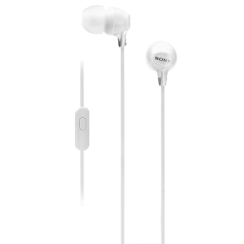 SONY MDR-EX15AP In-Ear Wired Earphones with Mic (White)