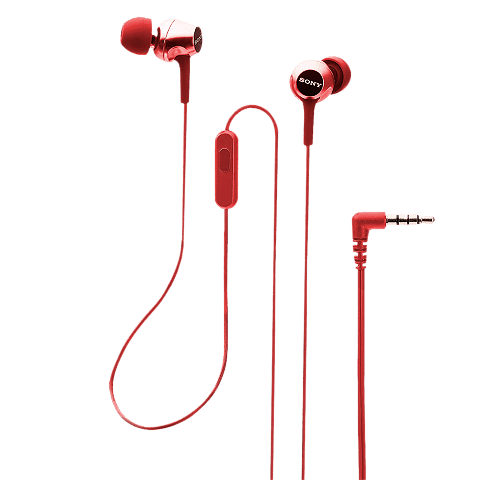 Sony MDR-EX155AP In-Ear Wired Earphones with Mic (Red)