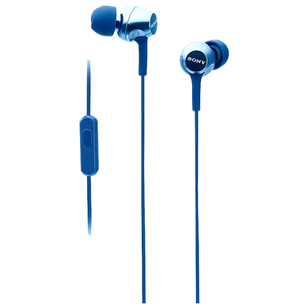 SONY MDR-EX255APLQIN Wired Earphone with Mic (In Ear, Blue)