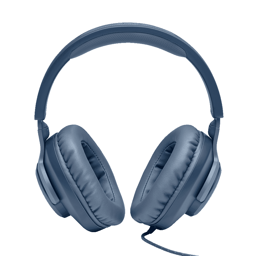 JBL Quantum 100 JBLQUANTUM100BLU Over-Ear Wired Gaming Headphone with Mic (JBL Quantum Sound Signature, Blue)
