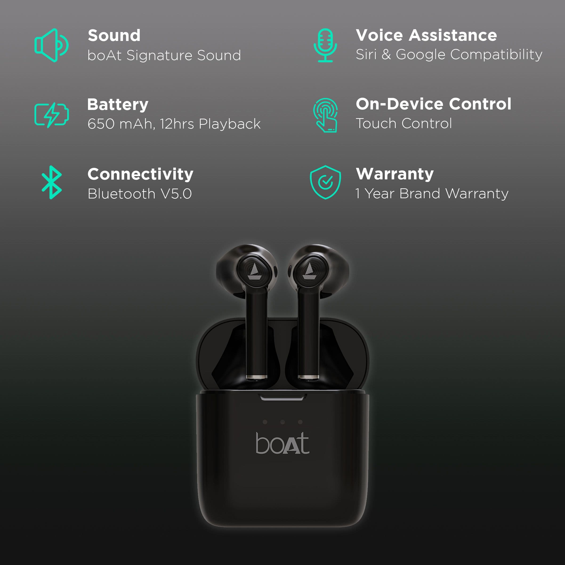 boAt Airdopes 138 TWS Earbuds (12 Hours Playback, Black)
