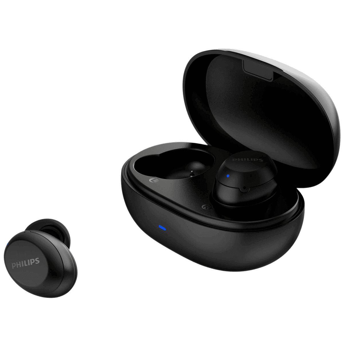 Philips 1000 Series TAT1235BK/97 In-Ear Noise Isolation Truly Wireless Earbuds with Mic (Bluetooth 5.1, Smart Pairing, Black)