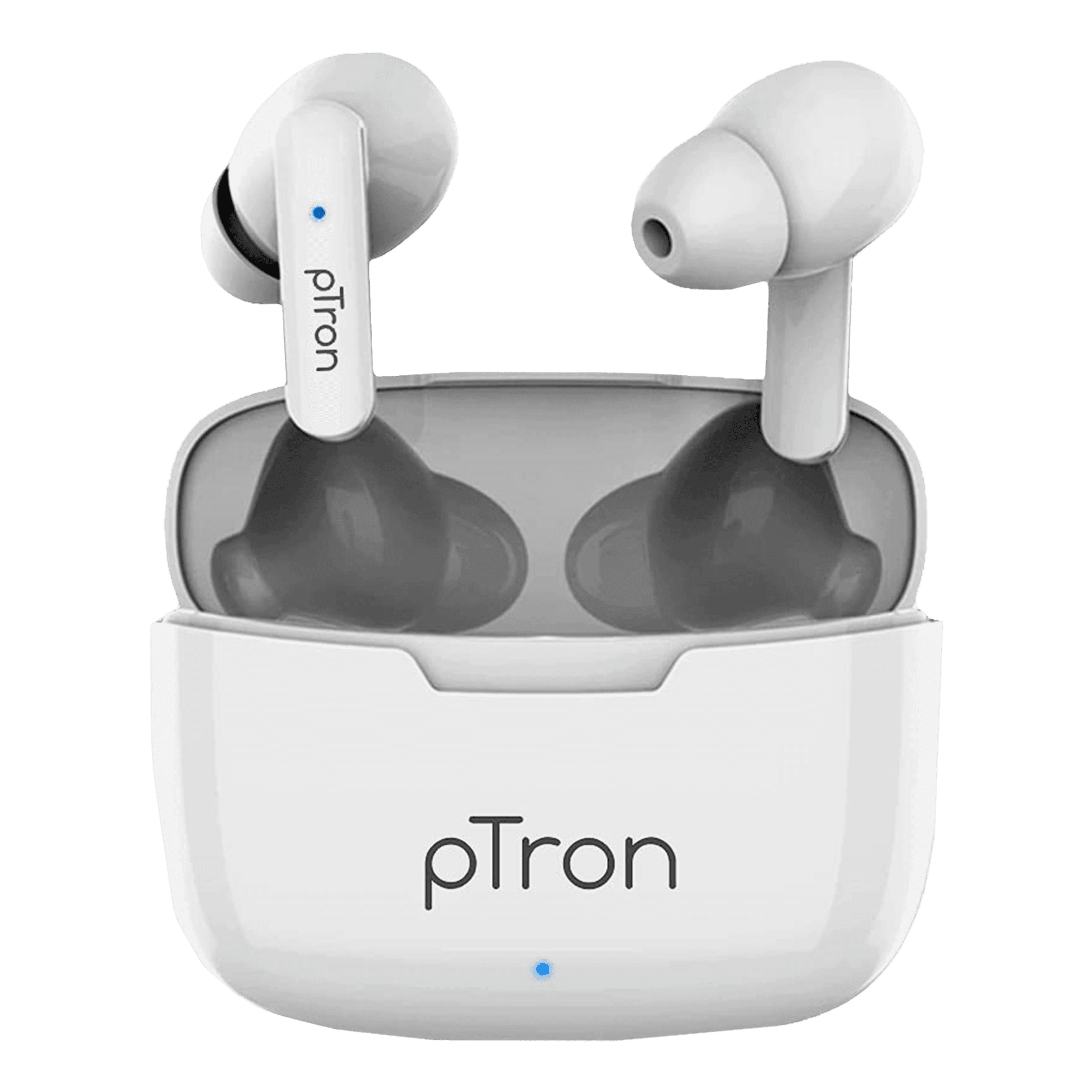 pTron Bassbuds Duo 140318114 In-Ear Truly Wireless Earbuds with Mic (Bluetooth 5.1, Water Resistant, White)