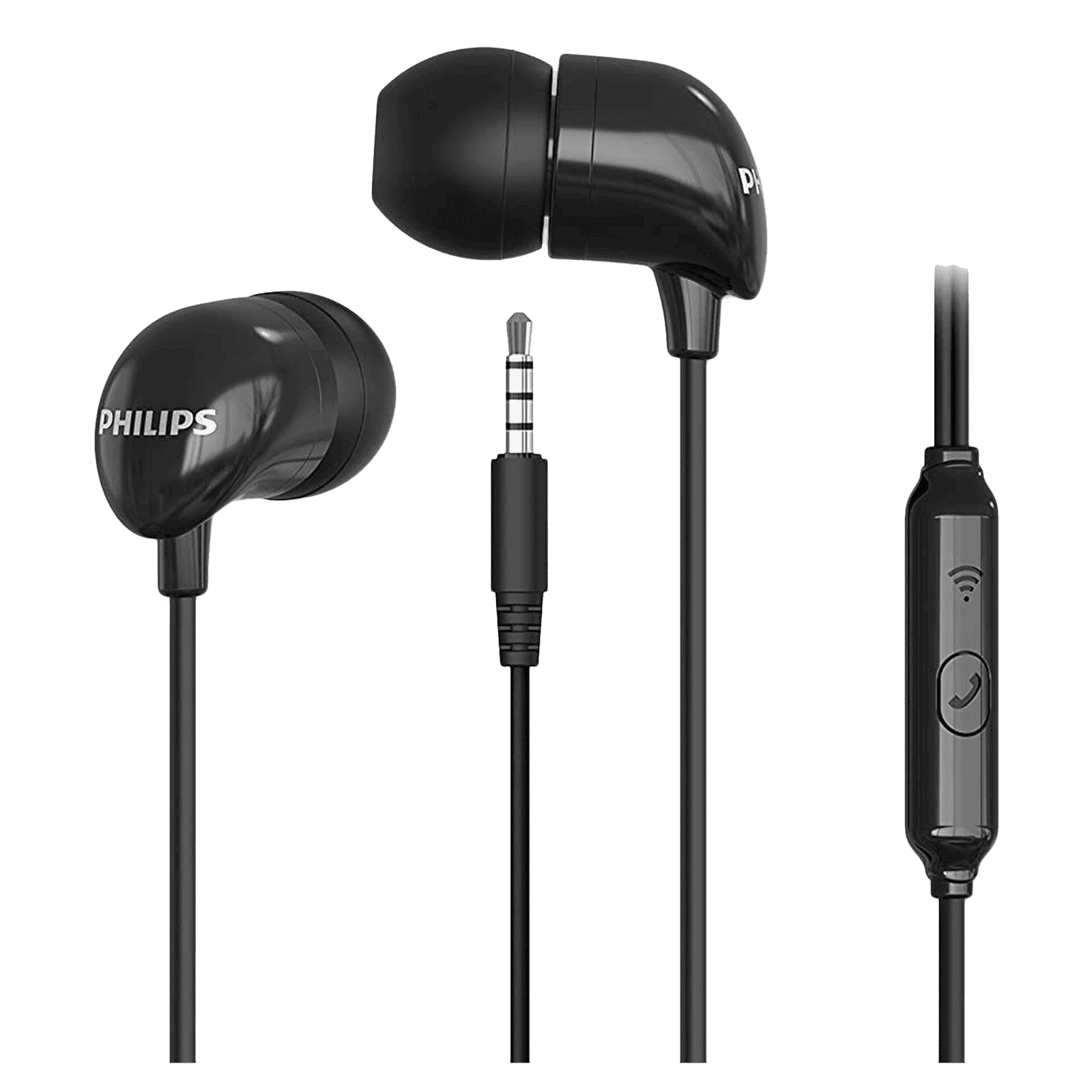 Philips TAE1126BK/94 Wired Earphone with Mic (In Ear, Black)