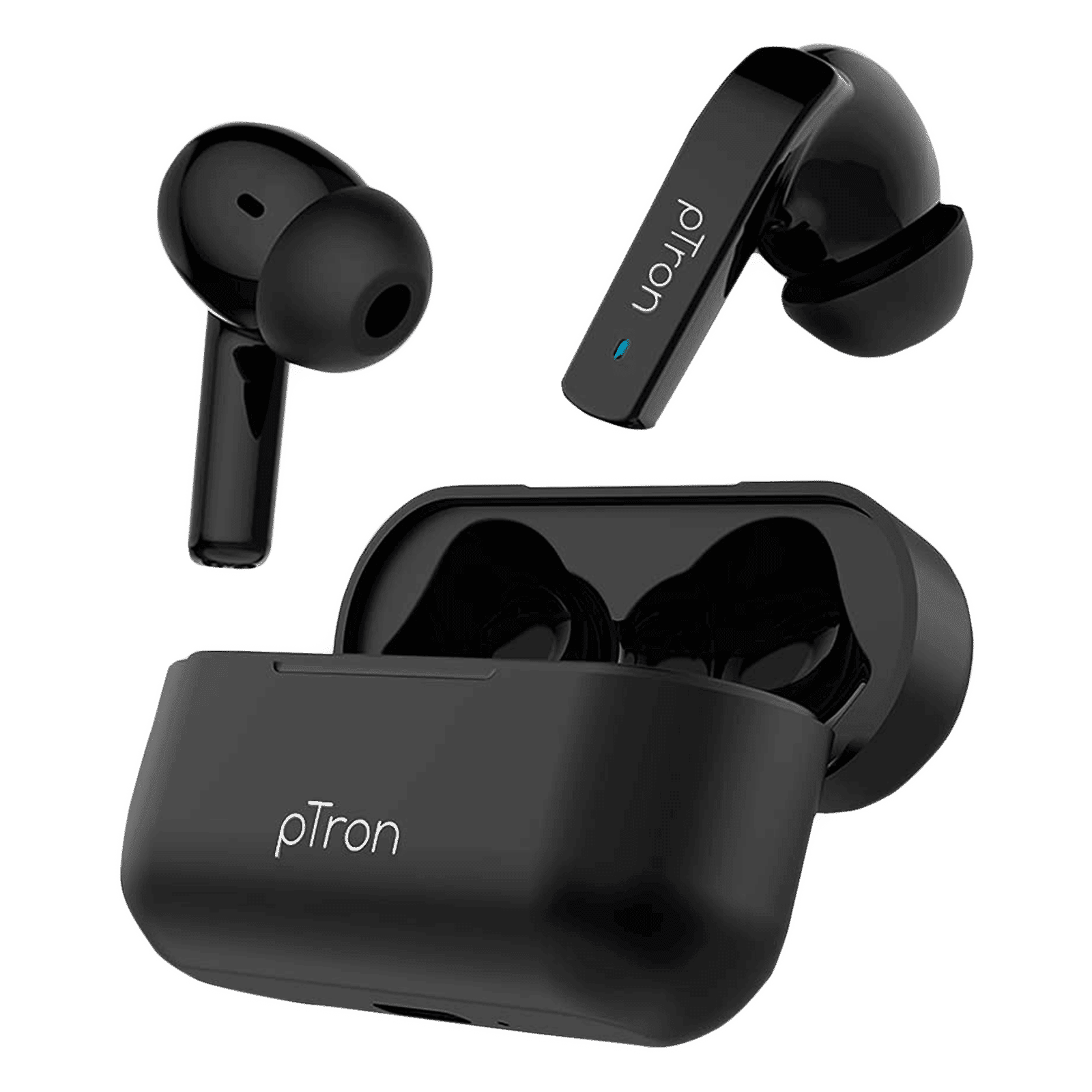 pTron Basspods 992 In-Ear Truly Wireless Earbuds with Mic (Active Noise Cancellation, Black)