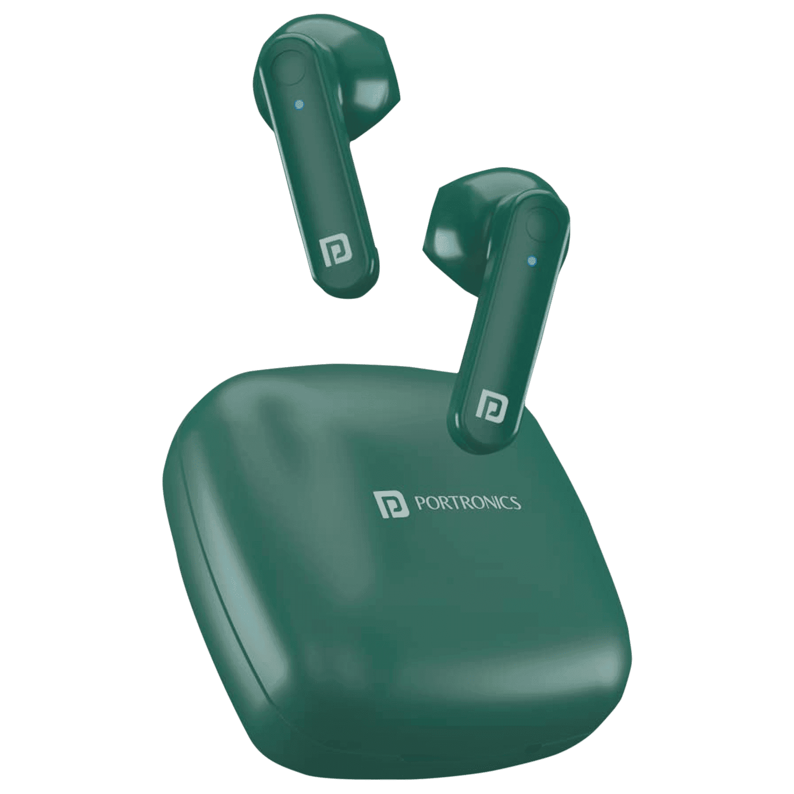 Portronics Harmonics Twins S2 In-Ear Truly Wireless Earphone with Mic (Bluetooth 5.0, Digital Battery Display, Green)