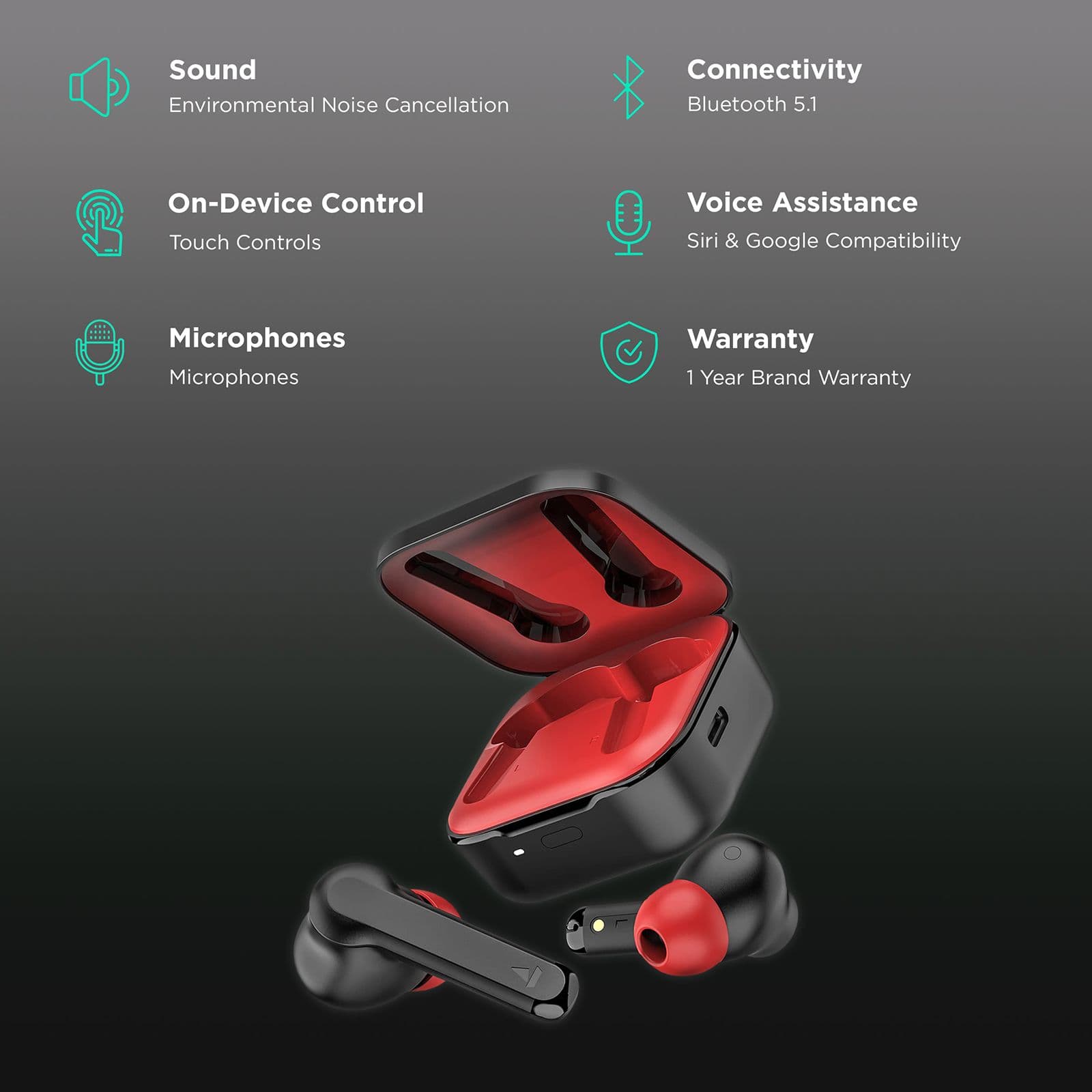 boAt Airdopes 458 TWS Earbuds with Environmental Noise Cancellation (IPX5 Water Resistant, ASAP Charge, Active Black)