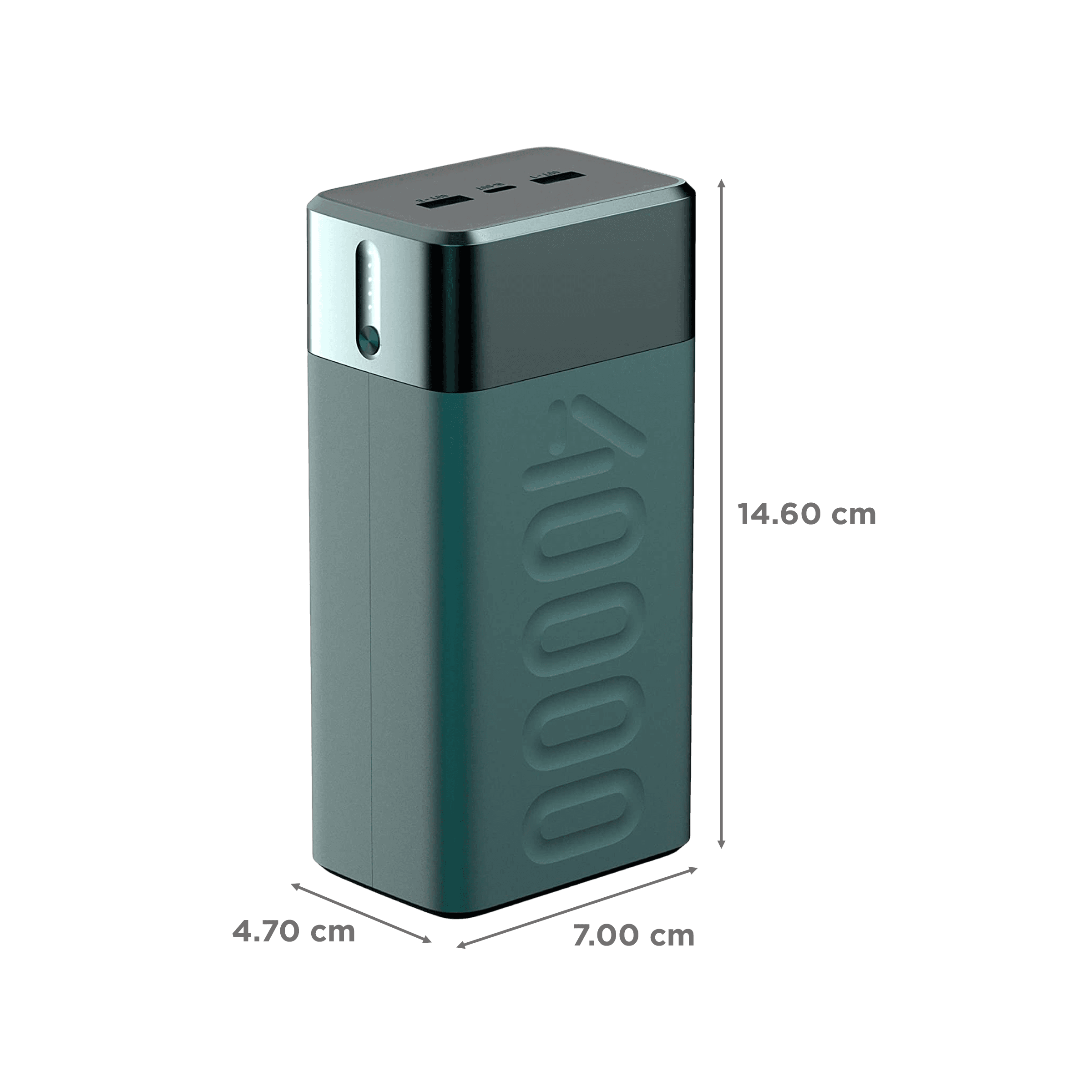 ambrane Stylo Boost 40000 mAh 65W Fast Charging Power Bank (2 Type A and 1 Type C Ports, LED Light Indicator, Green)