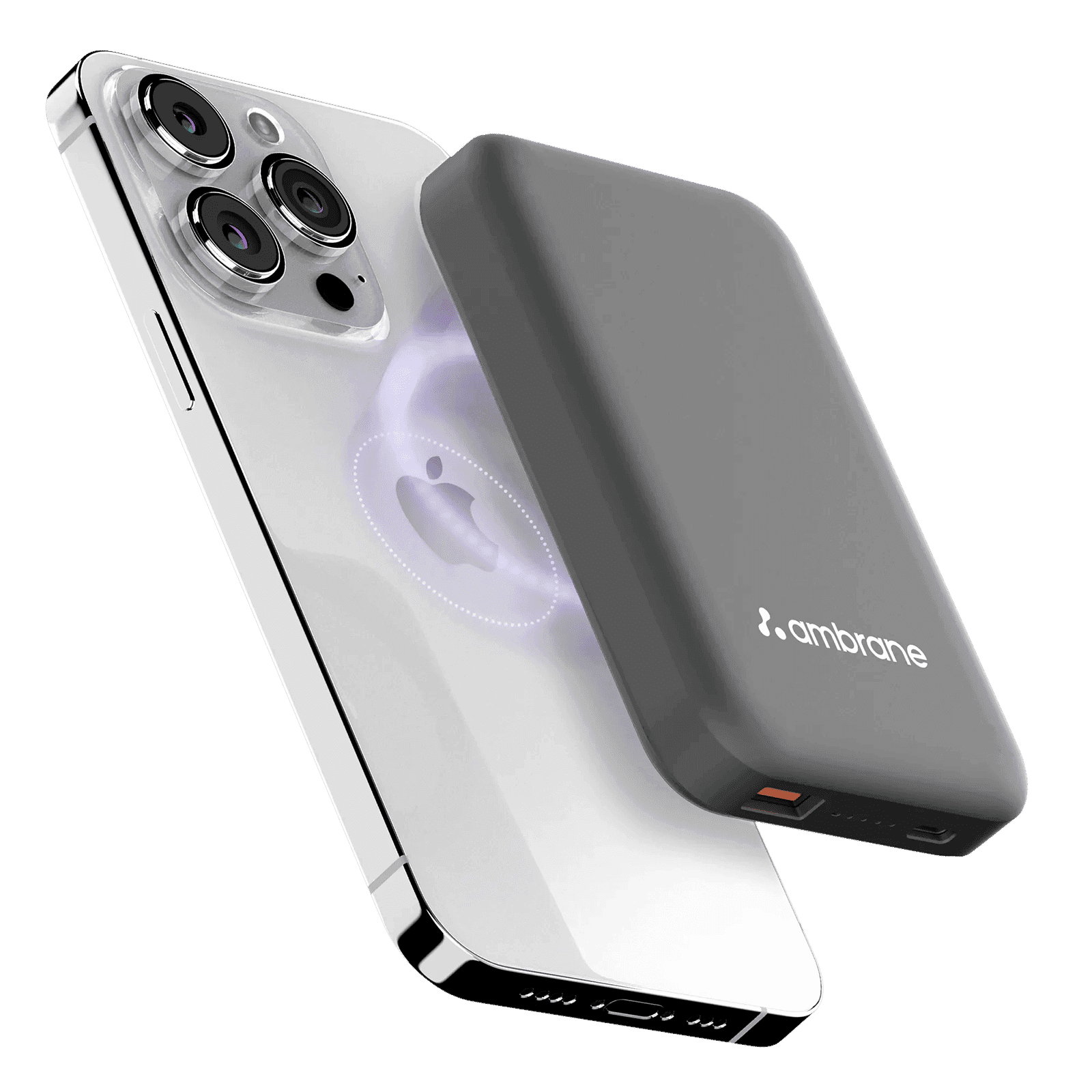 ambrane Aerosync PB 12 10000 mAh 22.5W Fast Charging Power Bank (1 Type A Port, 1 Type C Port, Rubberized Coating, Wireless Charging, Black)