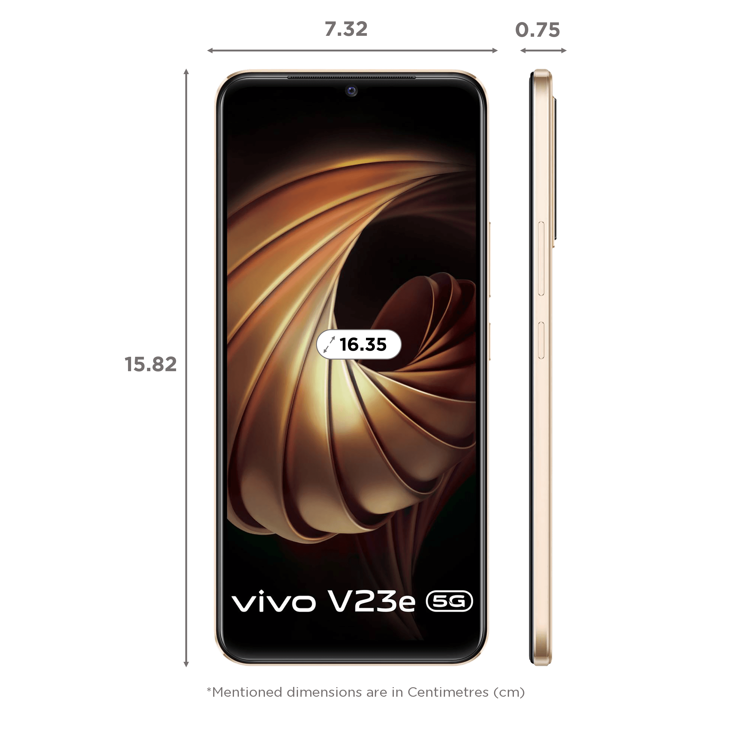 vivo V23e 5G (8GB RAM, 128GB, Sunshine Gold)
