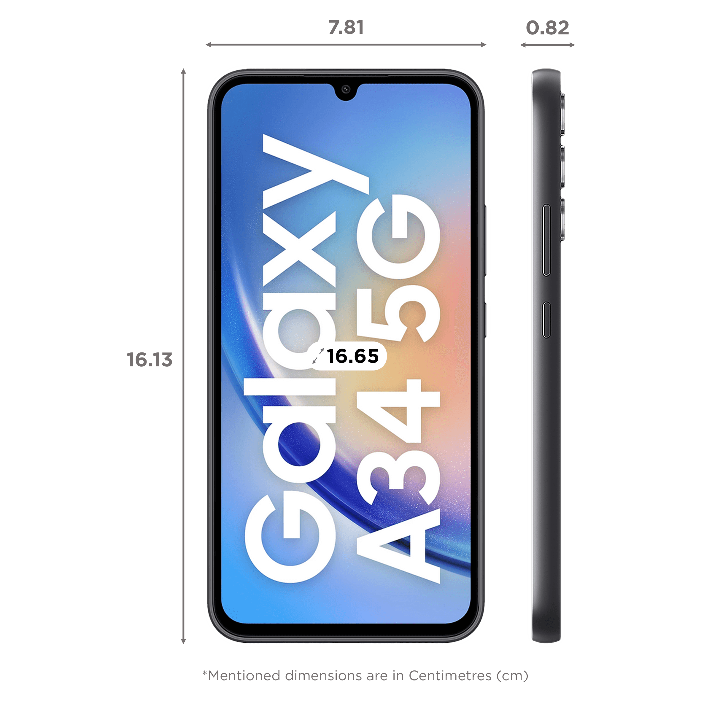 SAMSUNG Galaxy A34 5G (8GB RAM, 128GB, Awesome Graphite)