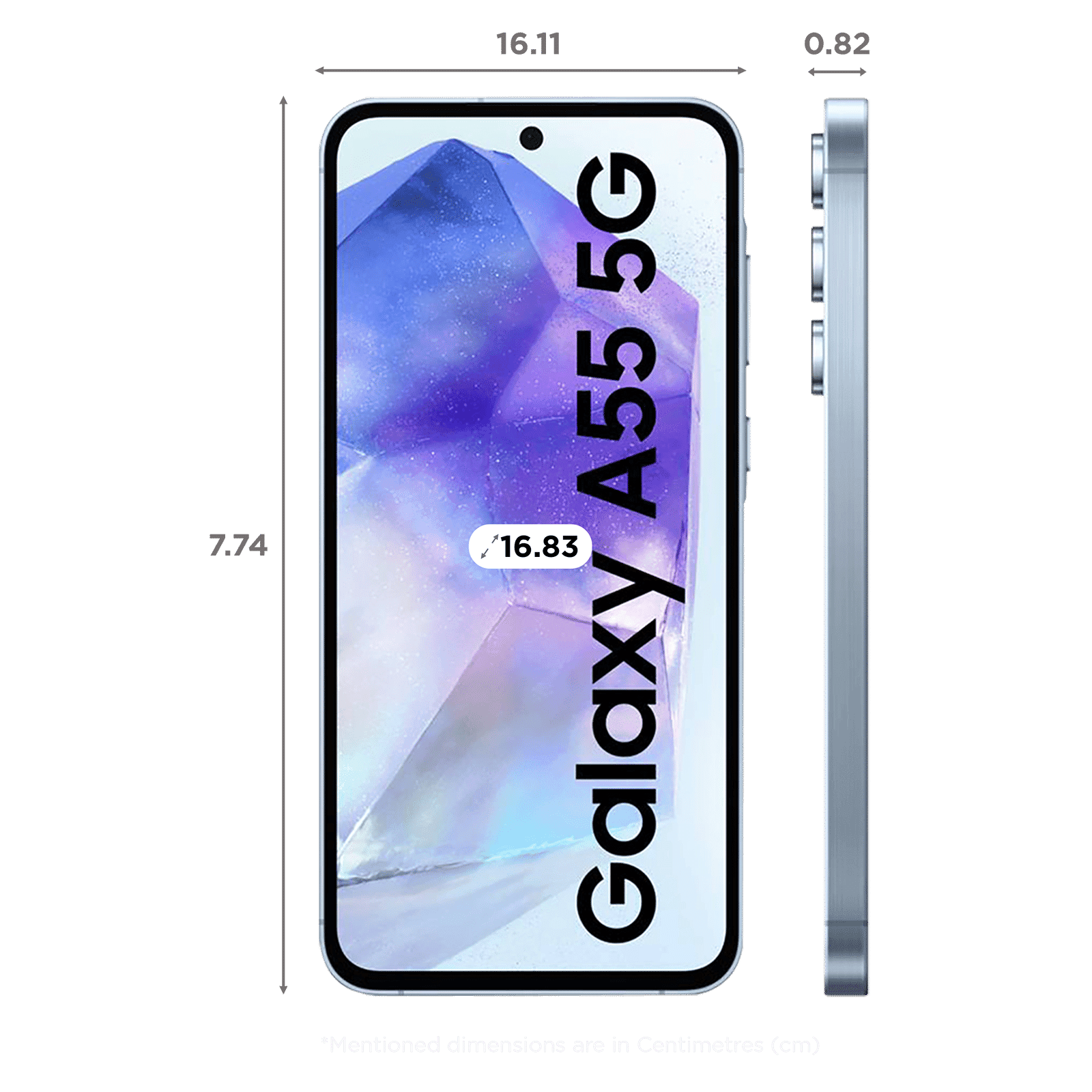 SAMSUNG Galaxy A55 5G (8GB RAM, 128GB, Awesome Iceblue)