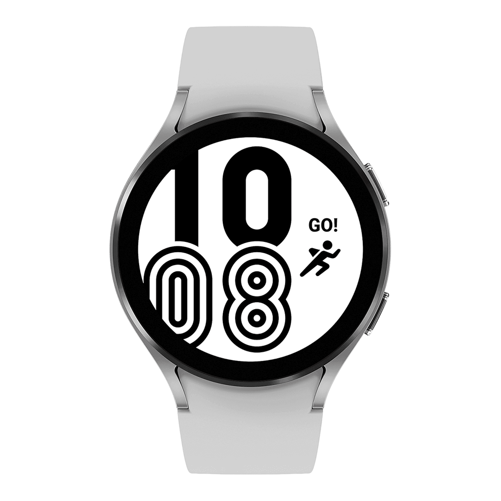 Samsung Galaxy Watch4 Smart Watch (GPS+WiFi+Bluetooth, 44mm) (BioActive Sensor, SM-R870NZSAINU, Silver/White, Silicone Band)