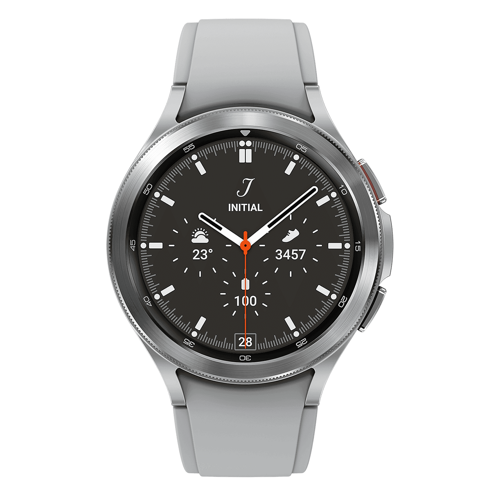 Samsung Galaxy Watch4 Classic Smart Watch (GPS+Cellular, 46mm) (BioActive Sensor, Silver, SM-R895FZSAINU, Fluoroelastomer Band)