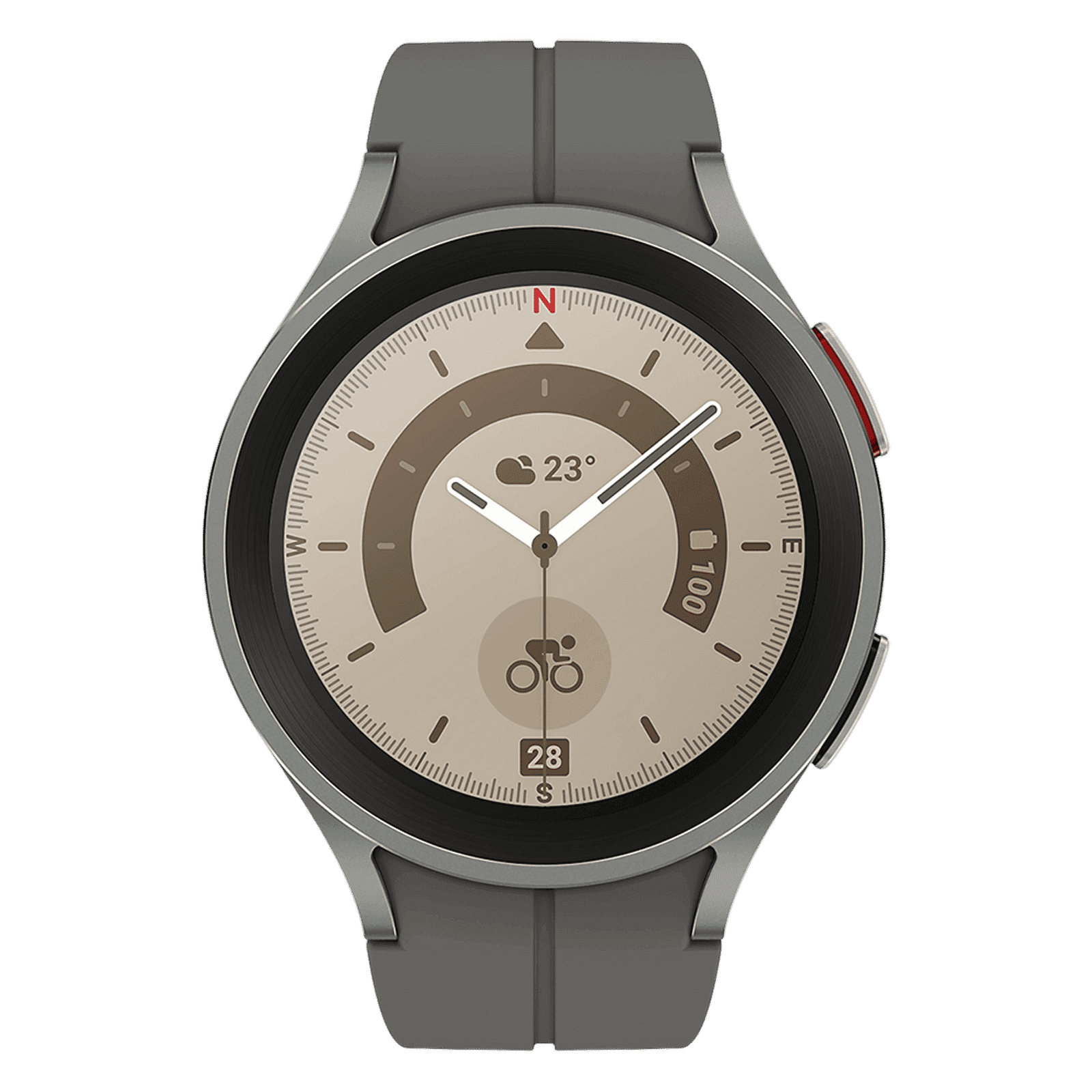 SAMSUNG Galaxy Watch5 Pro Smartwatch with Bluetooth Calling (45mm Super AMOLED Display, 50 Meter Water Resistant, Gray Titanium Strap)