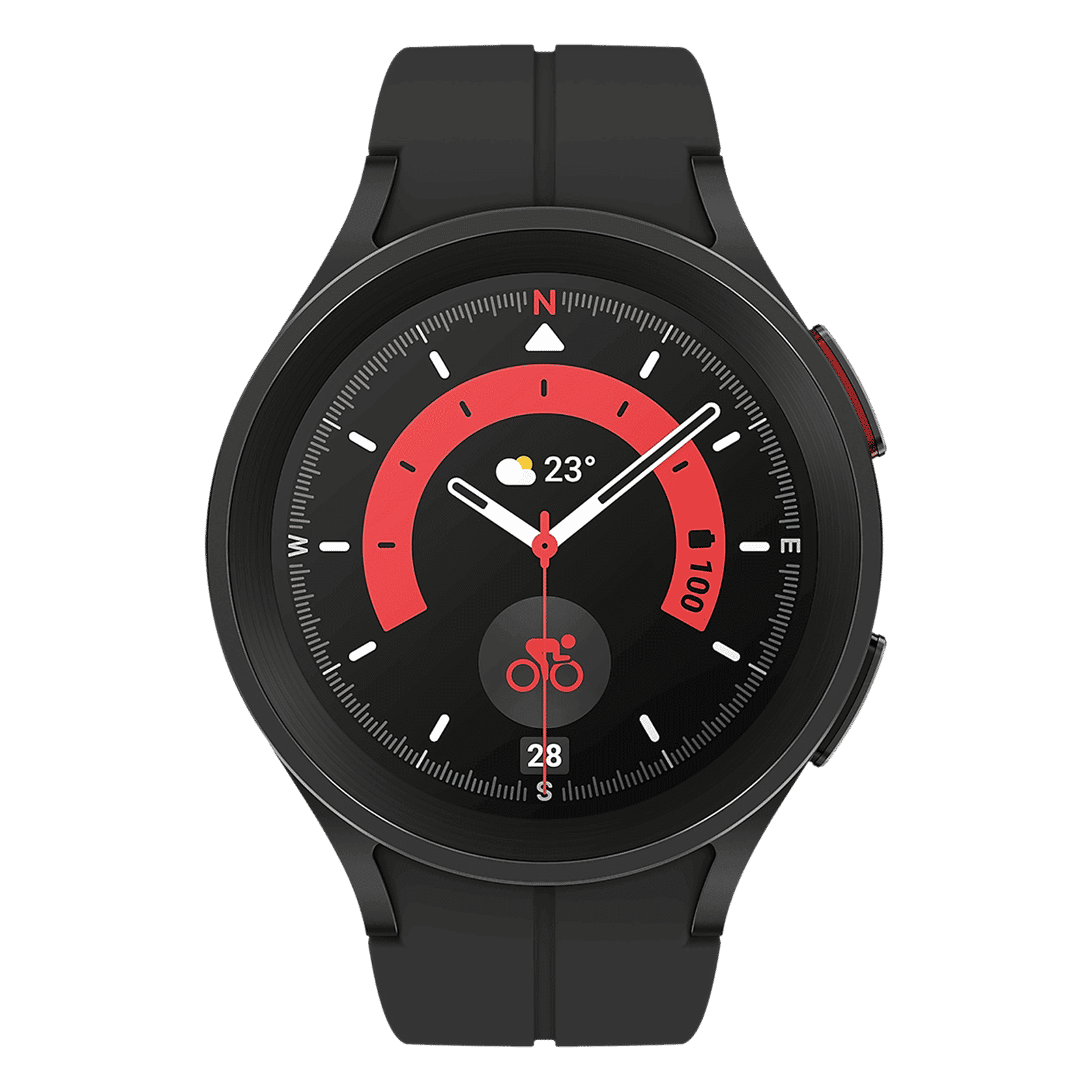 Samsung Galaxy Watch5 Pro LTE Smart Watch (GPS + Cellular, 45mm) (3-in-1 BioActive Sensor Control, SM-R925FZKAINU, Black Titanium, FKM Band)