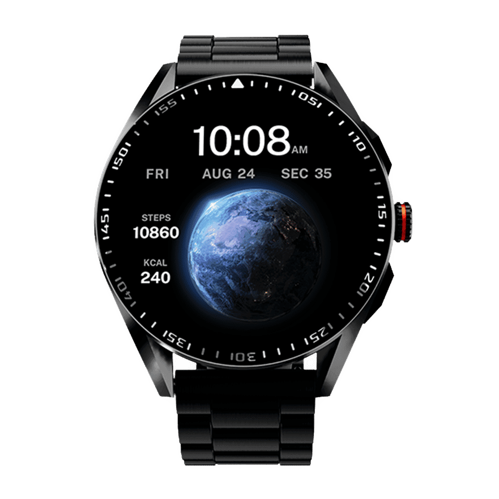 Fire-Boltt Invincible Plus Smartwatch with Bluetooth Calling (36.32mm AMOLED Display, IP67 Water Resistant, Black Strap)