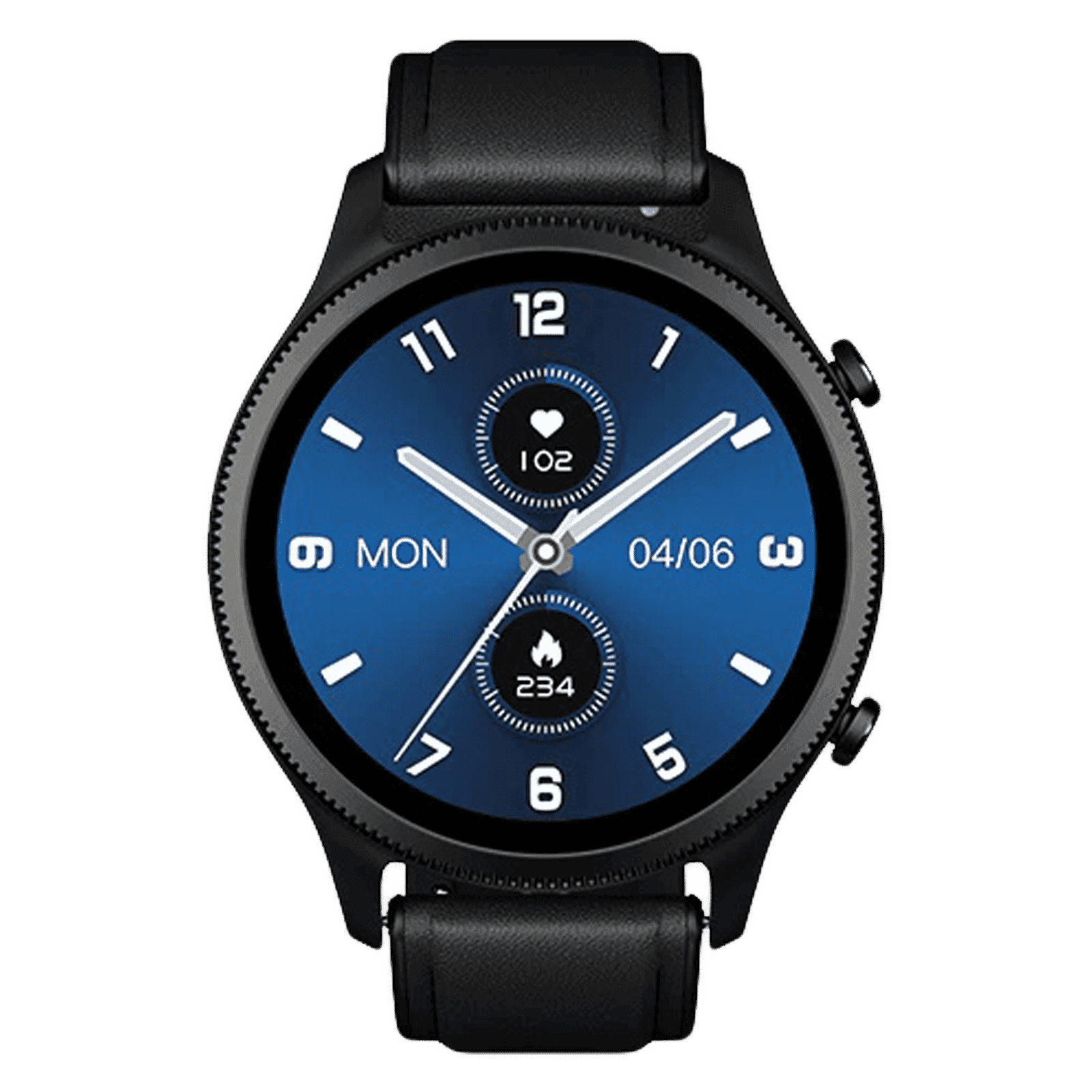 Noise NoiseFit Halo Smartwatch with Bluetooth Calling (36mm AMOLED Display, IP68 Water Resistant, Classic Black Strap)