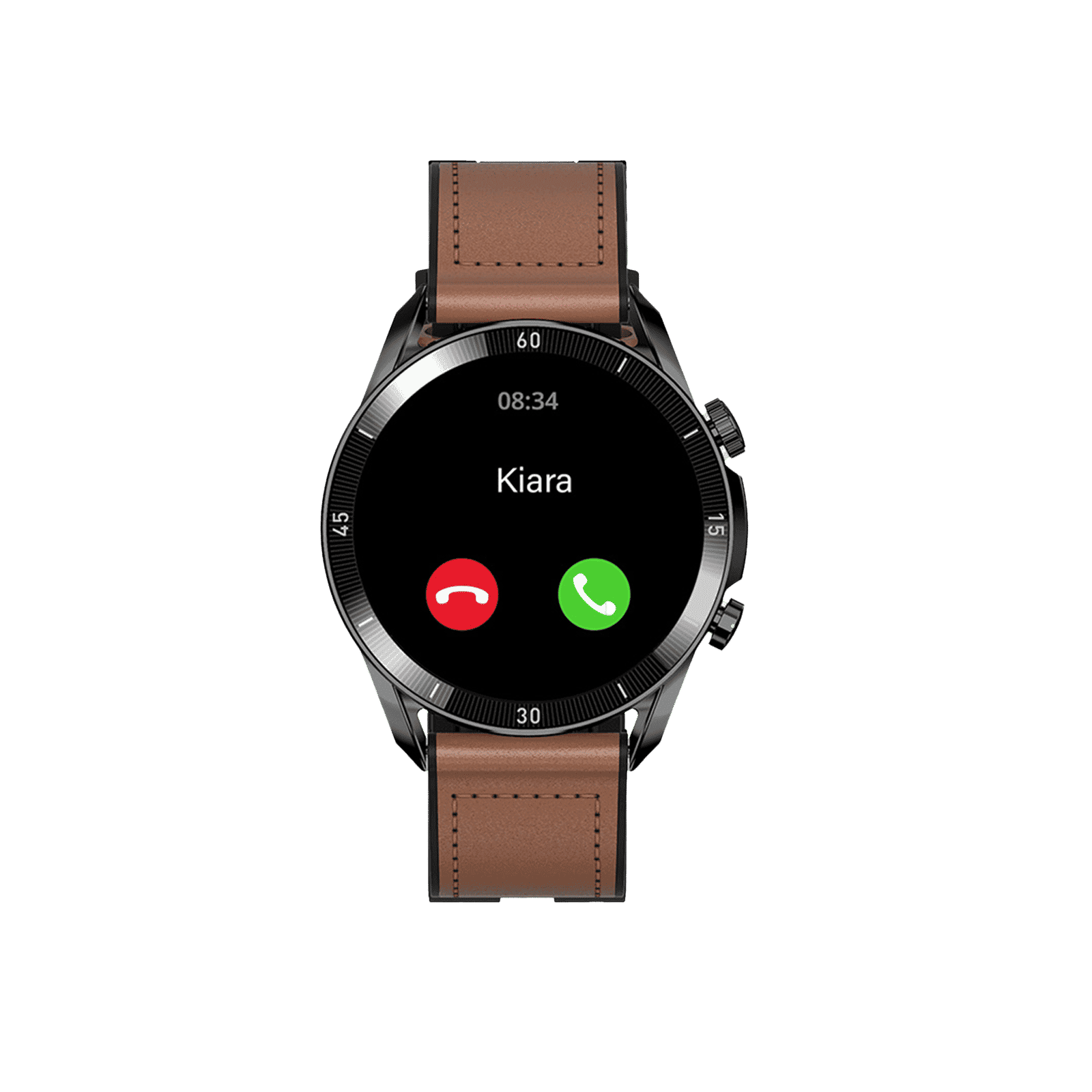 Fire-Boltt Legacy Smartwatch with Bluetooth Calling (35.6mm, IP68 Water Resistant, Brown Leather Strap)