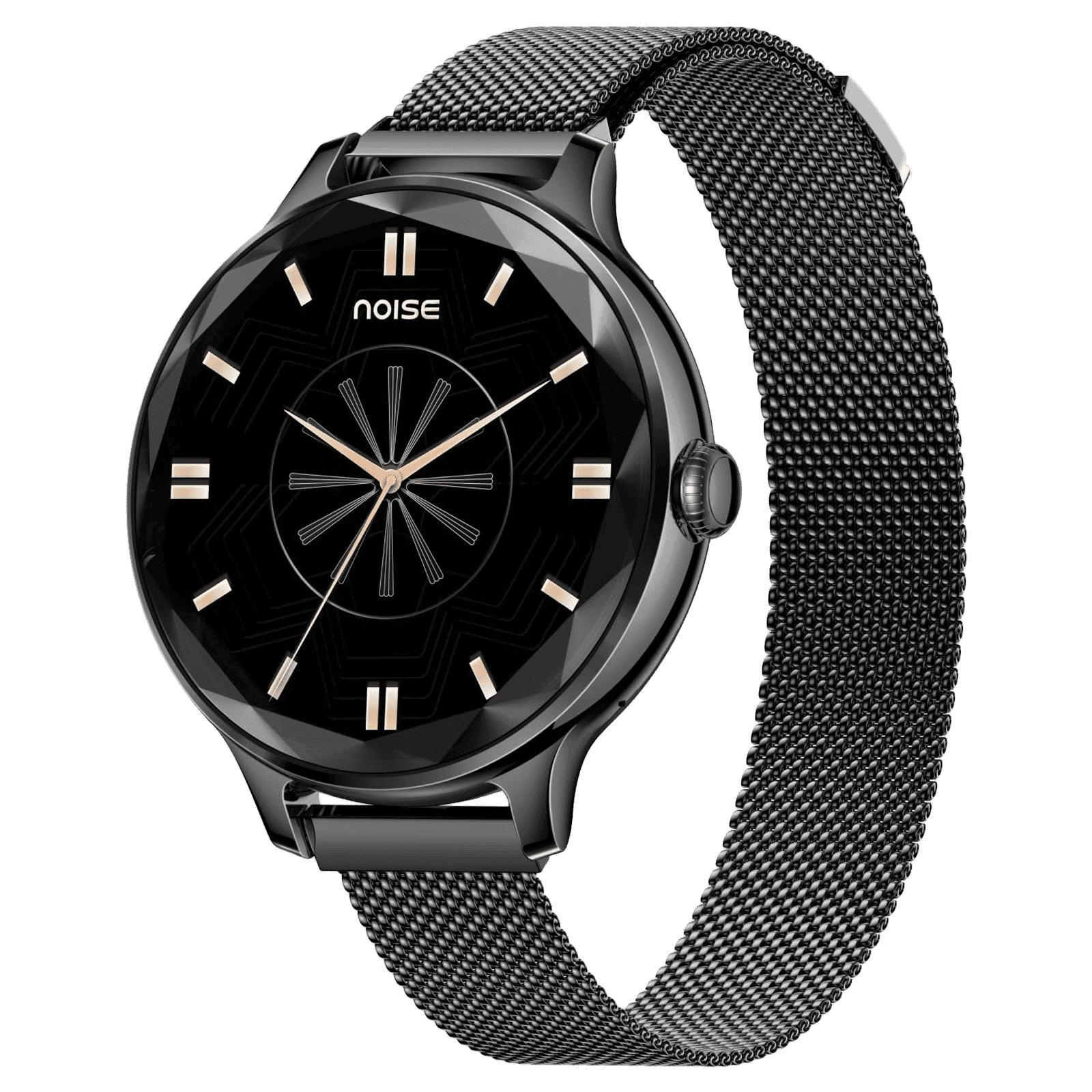 noise NoiseFit Diva Smartwatch with Bluetooth Calling (27.9mm AMOLED Display, Black Link Strap)