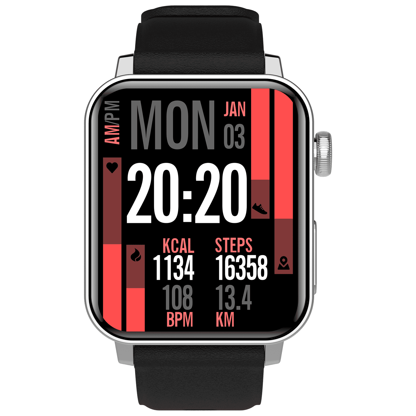 Croma Velocity AM Smartwatch with Bluetooth Calling (1.78 inches, AMOLED Display, IP68 Water Resistant, Silicone Strap)