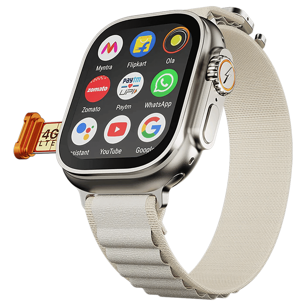 FIRE-BOLTT Oracle Wi-Fi+4G SIM Android OS Wristphone (49mm Display, In Built GPS, Cloudy Clasp Strap)