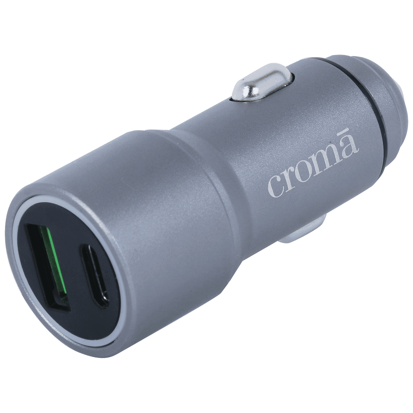 Croma QP38W 38 Watts 2 USB Ports Car Charging Adapter (Fast Charging Capability, CRST38WCHA281201, Grey)