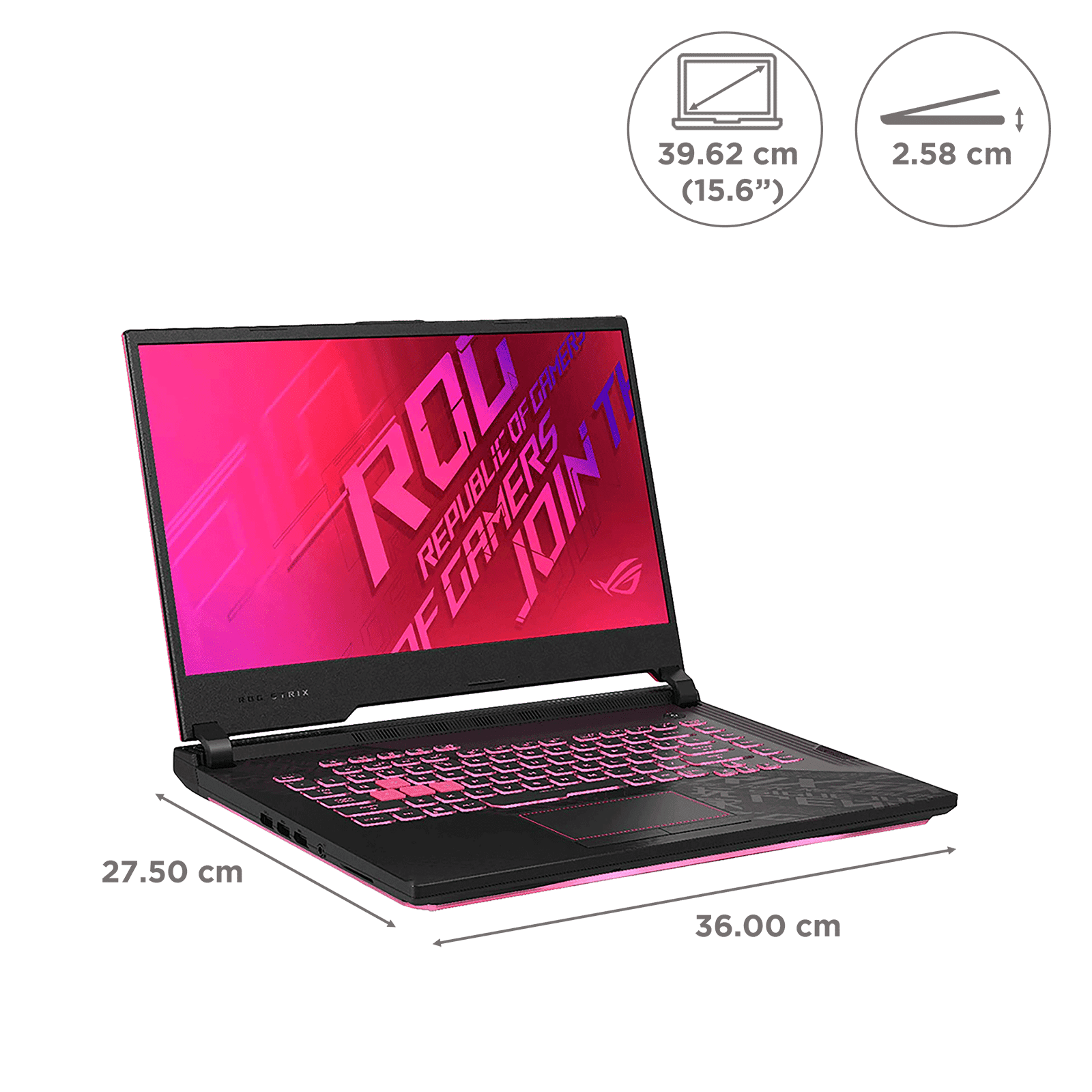 Asus ROG Strix G15 (G512LI-HN118TS) Core i5 10th Gen Windows 10 Home Gaming Laptop (8GB RAM, 1TB SSD, NVIDIA GeForce GTX 1650 Ti + 4GB Graphics, MS Office, 39.62cm, Electro Punk)