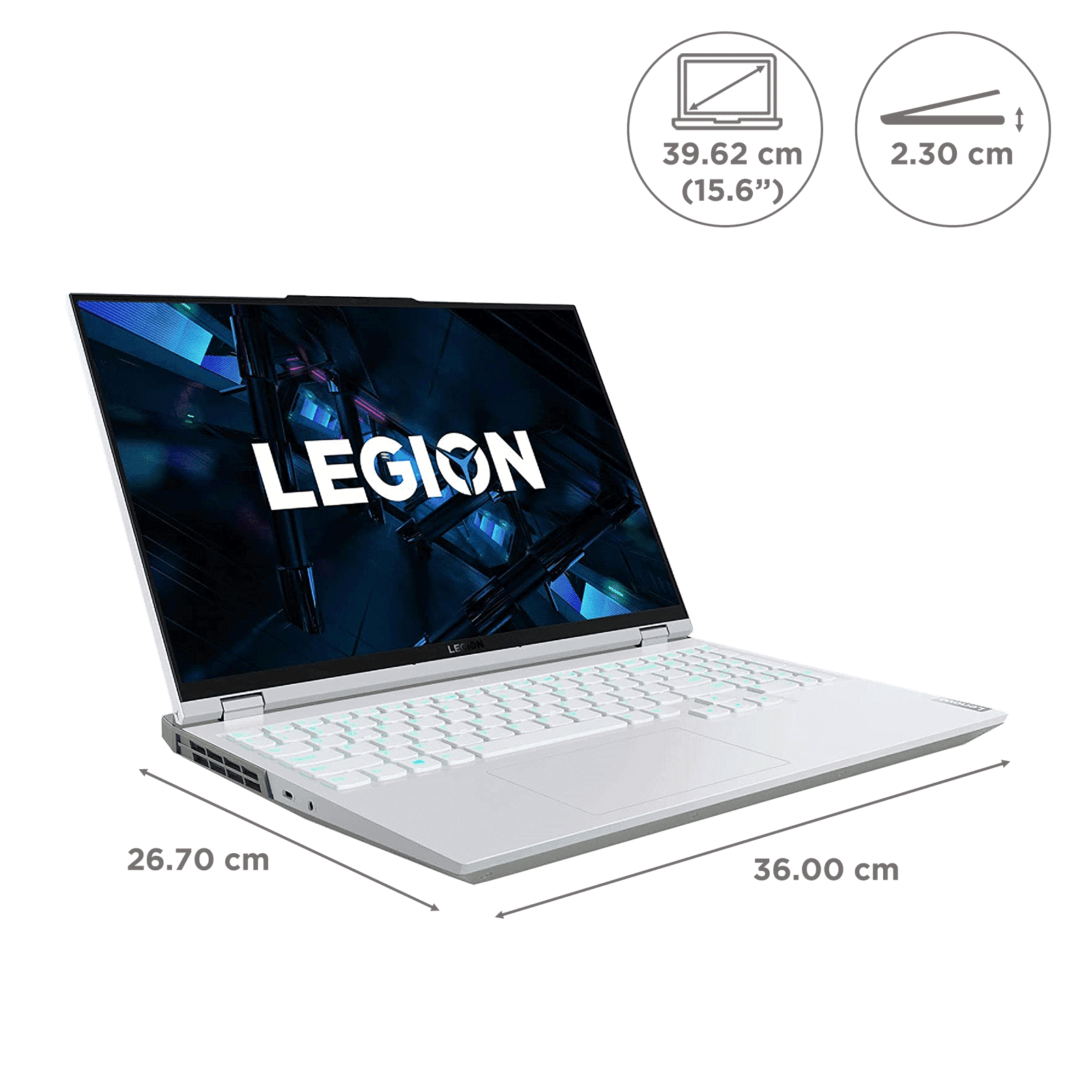 Lenovo Legion 5 Pro 11th Gen Core i7 Windows 11 Gaming Laptop (16GB RAM, 1TB SSD, NVIDIA GeForce RTX 3060 + 6GB Graphics, MS Office, 39.6cm, 82JD005KIN, Stingray White)