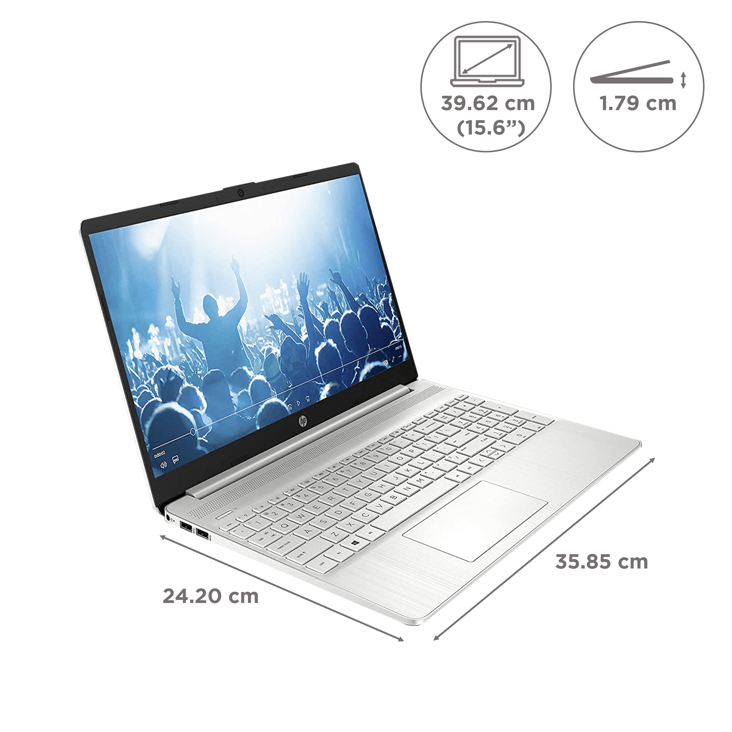 HP 15s-eq2143AU Ryzen 3 Windows 11 Laptop (8GB RAM, 512GB SSD, AMD Radeon Graphics, MS Office, 39.6cm, 50M62PA#ACJ, Natural Silver)