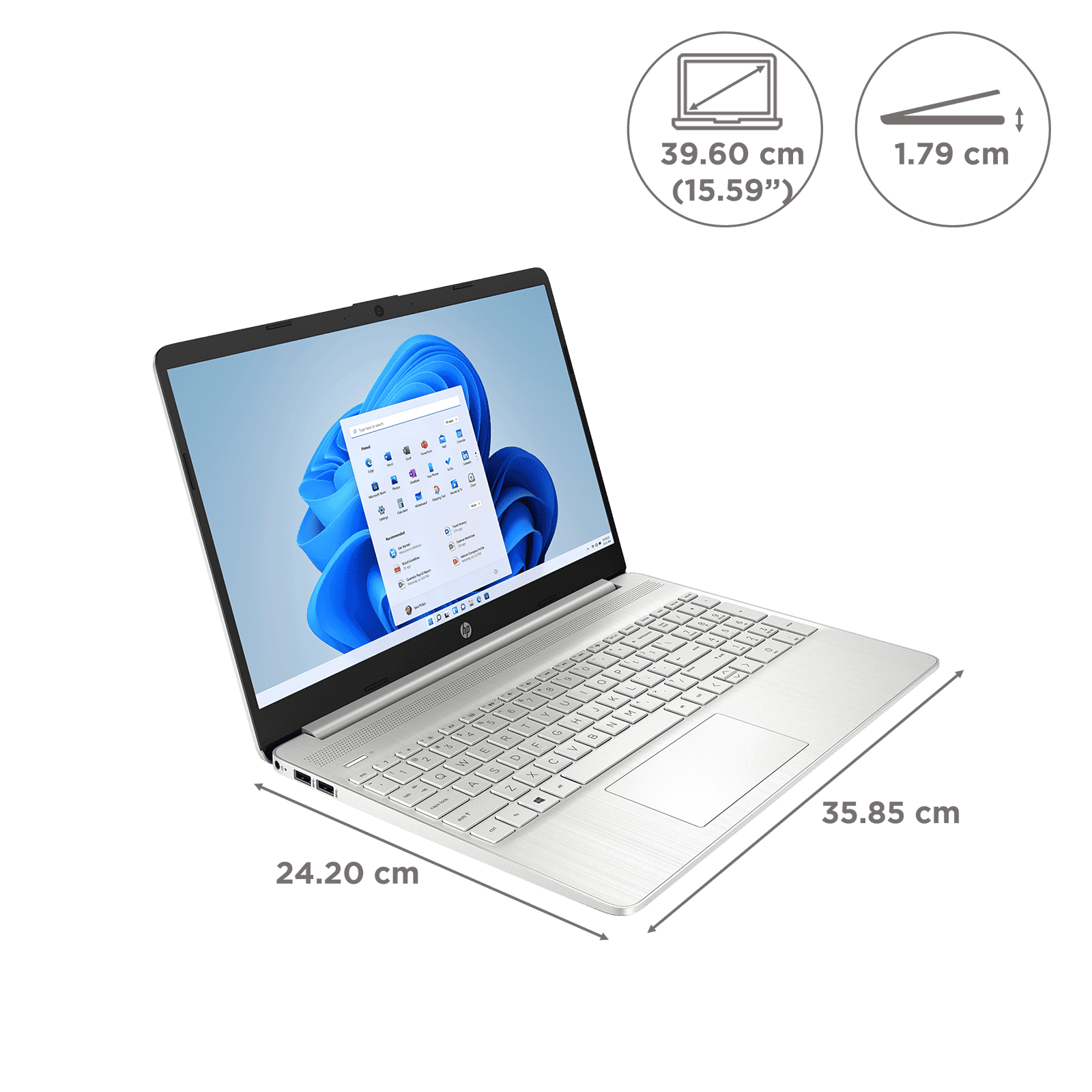 HP 15s-fq5112TU Intel Core i5 12th Gen (15.6 inch, 16GB, 512GB, Windows 11 Home, MS Office Home and Student 2021, Intel Iris Xe Graphics, Full HD Display, Natural Silver, 6Q2M3PA#ACJ)
