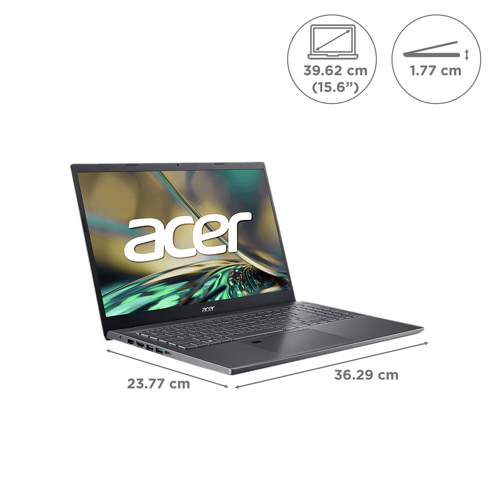 Acer Aspire 5 A515-57G Intel Core i5 12th Gen (15.6 inch, 16GB, 512GB, Windows 11, MS Office 2021, NVIDIA RTX 2050, FHD IPS Display, Steel Gray, UN.K9TSI.003)