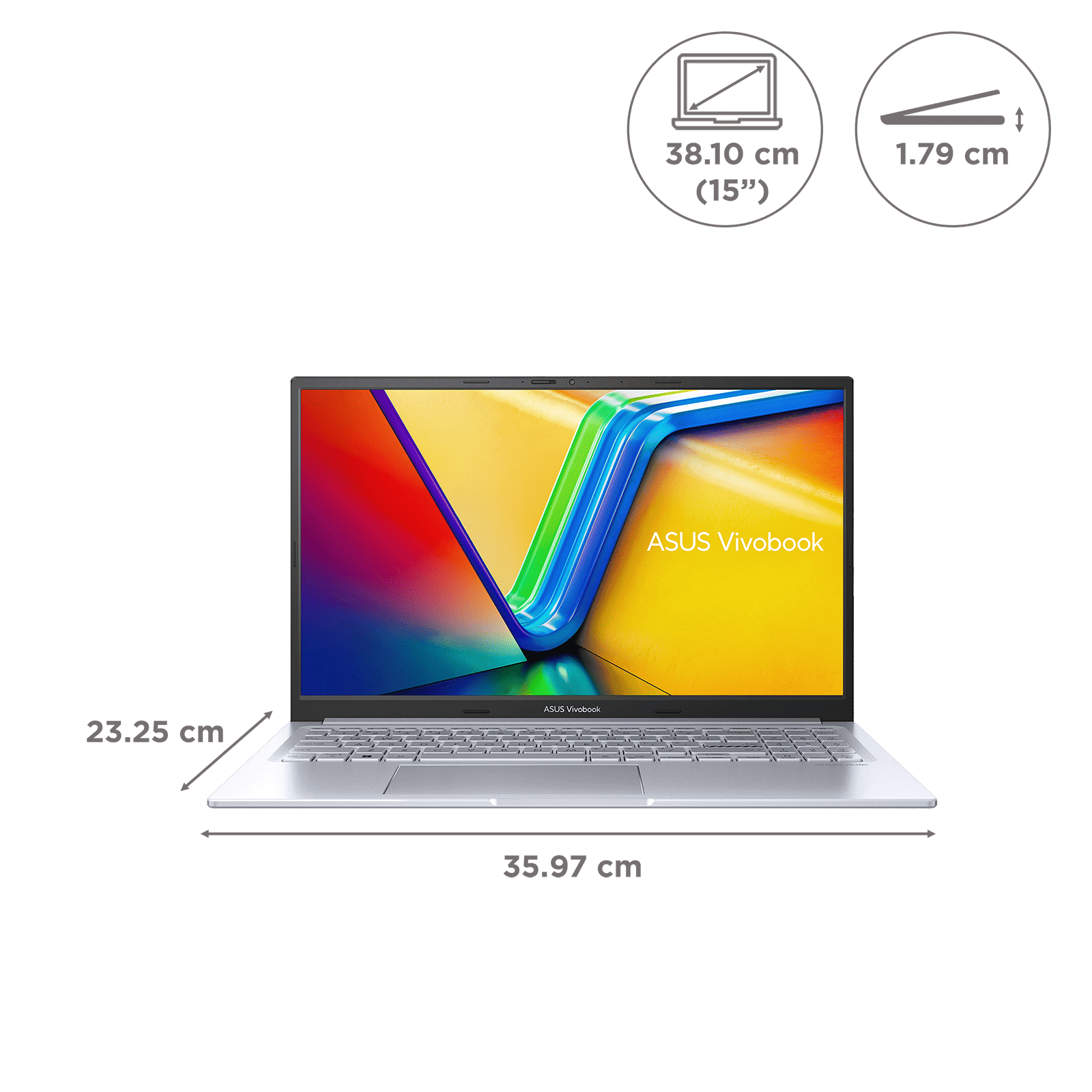 ASUS Vivobook Intel Core i5 13th Gen (15 inch, 16GB, 512GB, Windows 11, MS Office 2021, Intel Iris Xe Graphics, LED Backlight Display, Cool Silver, K3504VAB-NJ542WS)