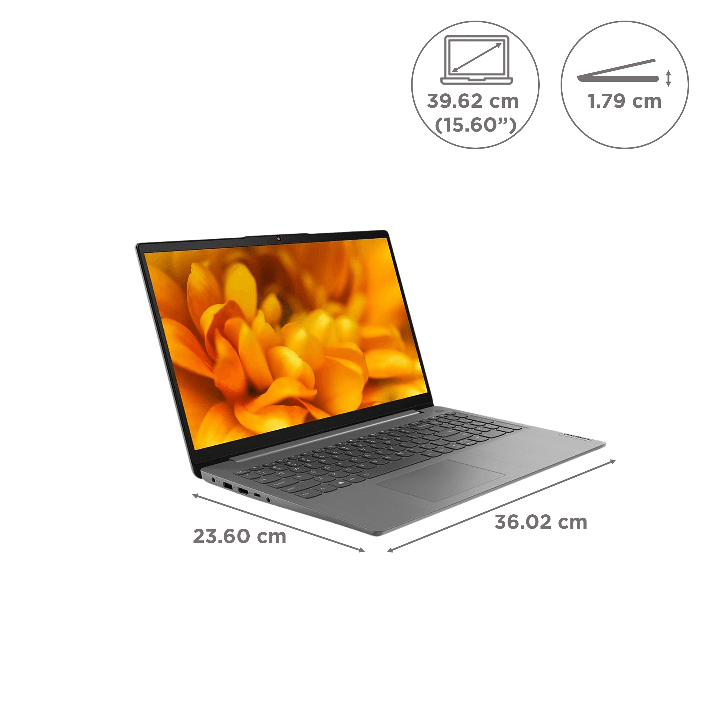 Lenovo IdeaPad Slim 3 15AMN8 AMD Ryzen 3 7320U Thin & Light Laptop (8GB, 512GB SSD, Windows 11 Home, 15.6 inch Full HD Display, MS Office 2021, Arctic...