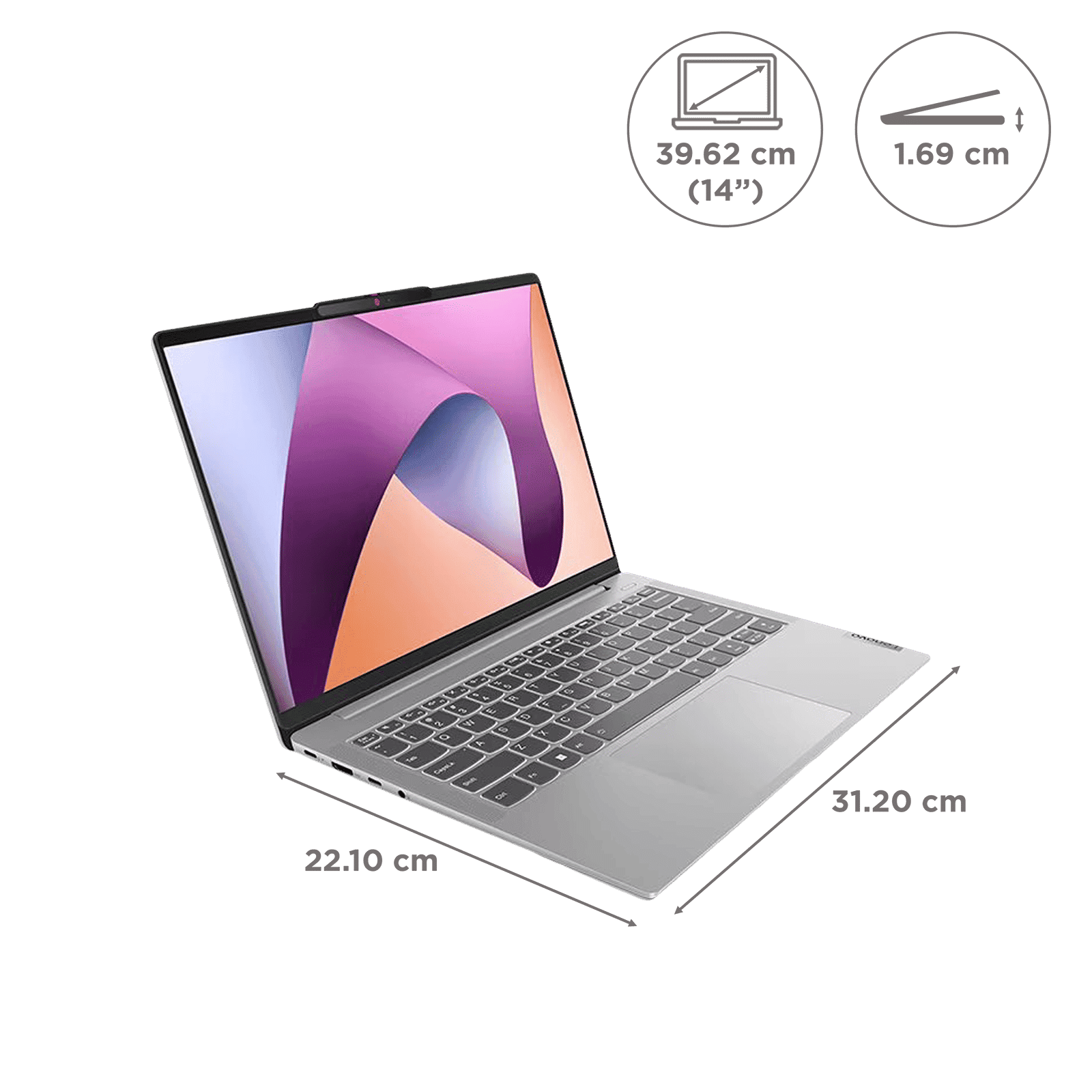 Lenovo IdeaPad Slim 5 14IMH9 Intel Core Ultra 5 Laptop (16GB, 1TB SSD, Windows 11 Home, 14 inch OLED Display, MS Office 2021, Cloud Grey, 1.46 KG)