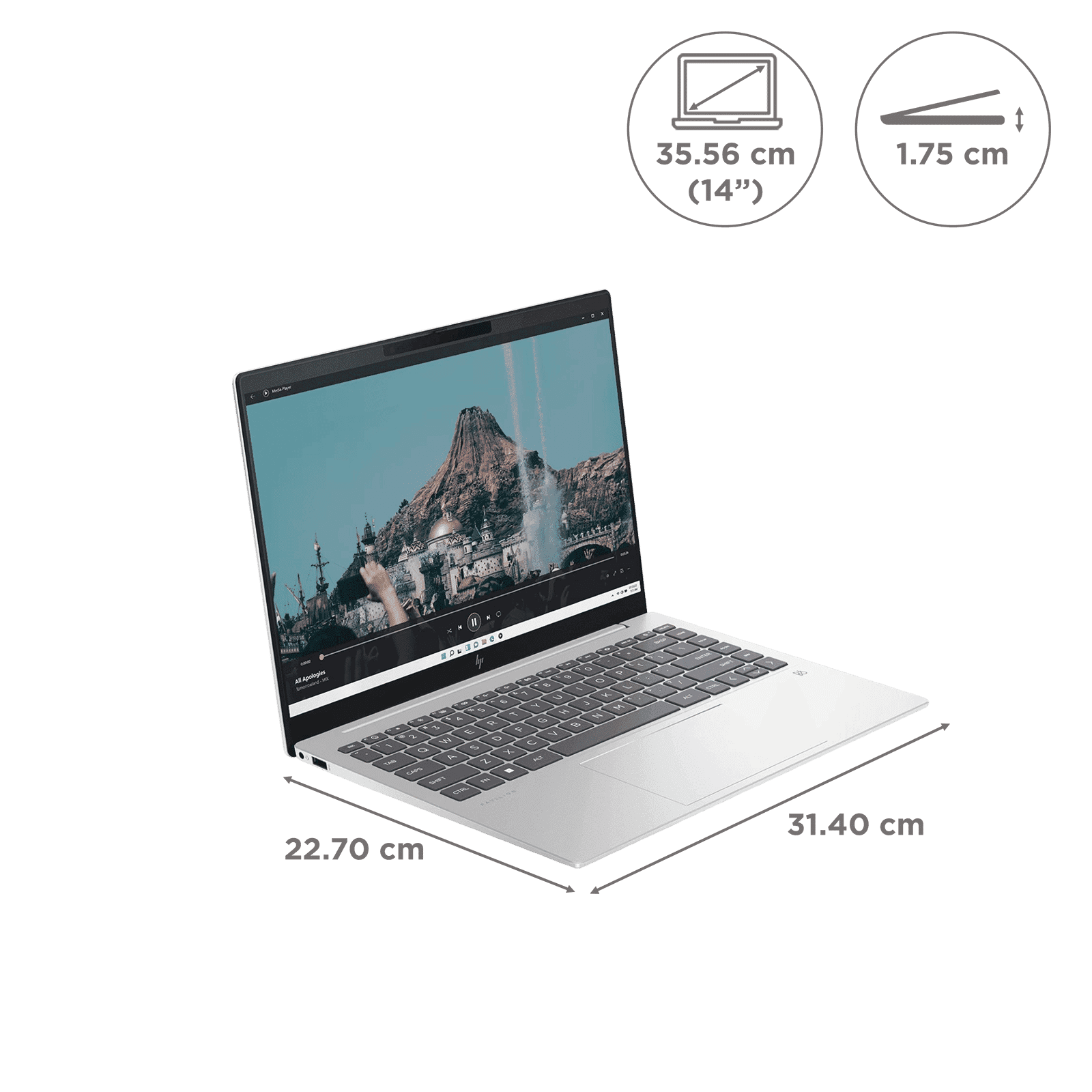 HP 14-ew1074TU Intel Core Ultra 5 Thin and Light Laptop (16GB, 512GB SSD, Windows 11 Home, 14 inch WQXGA IPS Display, MS Office 2021, Natural Silver, ...